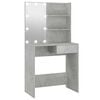 vidaXL Toaletka z oświetleniem LED, betonowa szarość, 74,5x40x141 cm