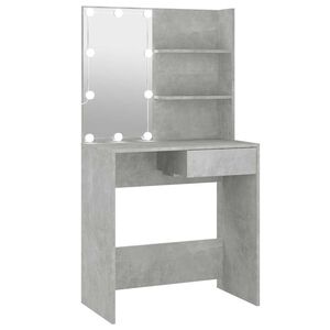 vidaXL Toaletka z oświetleniem LED, betonowa szarość, 74,5x40x141 cm