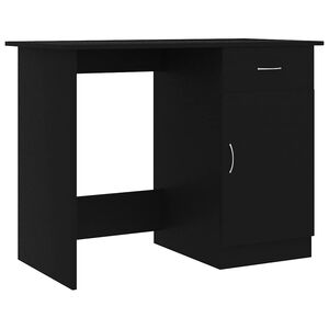 vidaXL Biurko, czarne, 100x50x76 cm, materiał drewnopochodny