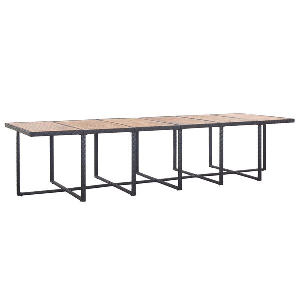 vidaXL 17-cz. zestaw mebli ogrodowych z poduszkami, rattan PE, czarny