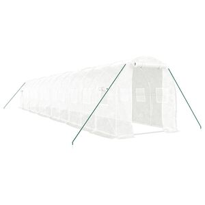 vidaXL Szklarnia ze stalową ramą, biała, 24 m&sup2;, 12x2x2 m