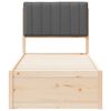 vidaXL Ramka ł&oacute;żka z tapicerowanym wezgłowiem Ciemnoszary 75 x 190 cm