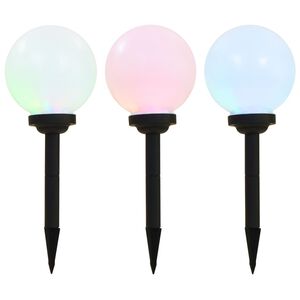 vidaXL Kuliste lampy solarne na zewnątrz, 3 szt., LED, 20 cm, RGB