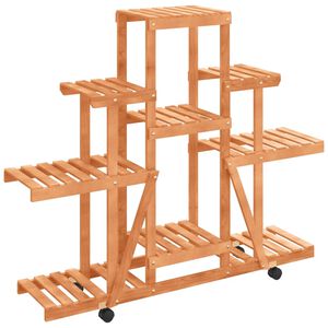 vidaXL Kwietnik na k&oacute;łkach, 110x25x101 cm, lite drewno jodłowe