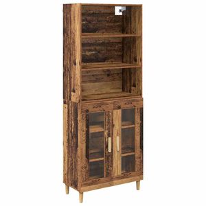 vidaXL Highboard Stare drewno 69,5 x 32,5 x 180 cm Drewno inżynieryjne