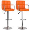vidaXL Stołki barowe, 2 szt., pomarańczowe, obite sztuczną skórą