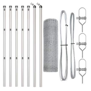 vidaXL Słupek ogrodzeniowy. Srebrny 10 x 0,4 m (siatka 13 mm) Stal