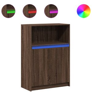 vidaXL Szafka z LED, brązowy dąb, 72x34x100 cm
