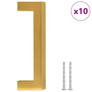 vidaXL Uchwyty do szafek, 10 szt., złote, 96 mm, stal nierdzewna