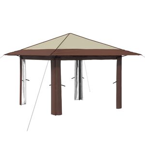 vidaXL Gazebo bez Ściany Kremowy i brązowy