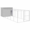 vidaXL Buda dla psa, z wybiegiem, jasnoszara, 214x661x181 cm, stal