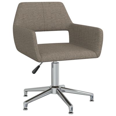 vidaXL Obrotowe krzesła stołowe, 6 szt., taupe, obite tkaniną