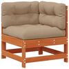 vidaXL Sofa narożna do ogrodu Lite drewno sosnowe Woskowy Brąz