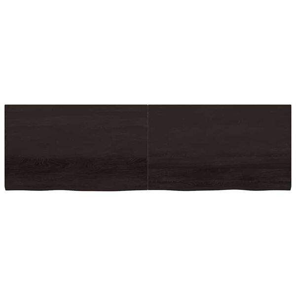 vidaXL P&oacute;łka, ciemnobrązowa, 200x60x(2-4) cm, wykończone drewno dębowe