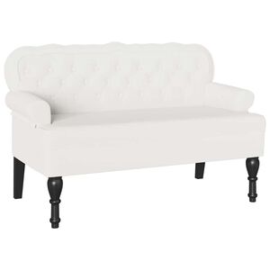 vidaXL Fotel Chesterfield Biały 119,5 x 64,5 x 75 cm Sk&oacute;ra ekologiczna