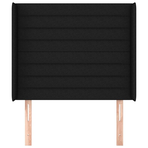 vidaXL Zagł&oacute;wek uszak, czarny, 93x16x118/128 cm, tkanina