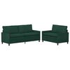 vidaXL Zestaw Sof 2 pcs ciemnozielony Welur