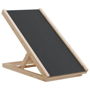 vidaXL Rampa dla psa, szara, 70x35 cm, lite drewno jodłowe