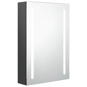 vidaXL Szafka łazienkowa z lustrem i LED, szara, 50x13x70 cm