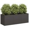vidaXL Doniczka Czarna 120x40x40 cm Stal walcowana na zimno