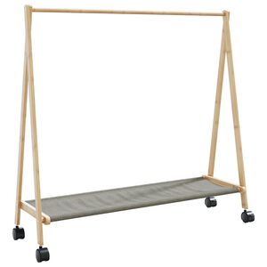 vidaXL Wieszak na ubrania z p&oacute;łkami i k&oacute;łkami, 106x34x106,5 cm