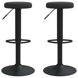 vidaXL Stołki barowe, 2 szt., czarne, obite aksamitem