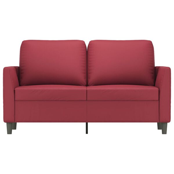vidaXL 2-osobowa sofa, winna czerwień, 120 cm, sztuczna sk&oacute;ra