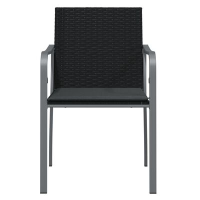 vidaXL Krzesła ogrodowe z poduszkami, 2 szt., czarne, 56x59x84 cm