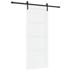 vidaXL Drzwi przesuwne 83 x 202 cm Lite drewno sosnowe biały i czarny