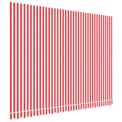 vidaXL Tkanina na wymianę do markizy, czerwono-białe paski, 4x3 m