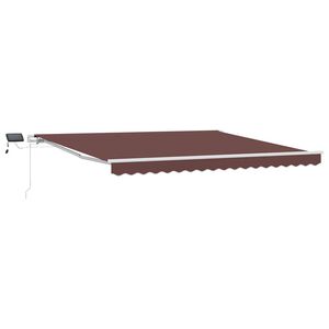 vidaXL Ręcznie zwijana markiza z LED, brązowa, 400x300 cm