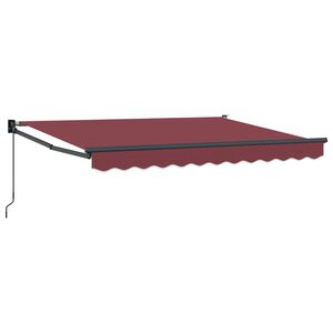 vidaXL Markiza wysuwana bordowy 3 x 2 m 100% Poliester i Aluminium
