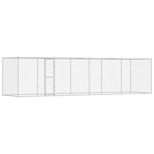 vidaXL Klatka dla psa Srebrny 800 x 200 x 200 cm Stal Galwanizowana