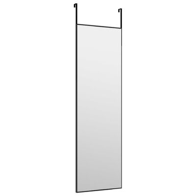 vidaXL Lustro na drzwi, czarne, 30x100 cm, szkło i aluminium