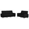 vidaXL Zestaw Sof 2 pcs Czarny tkanina