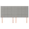 vidaXL Zagł&oacute;wek jasnoszary 200x5x118/128 cm tkanina