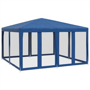 vidaXL Namiot imprezowy z 8 ścianami z siatki, niebieski, 4x4 m, HDPE