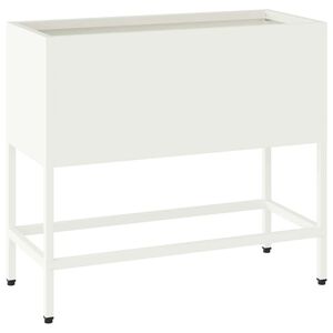 vidaXL Podwyższona doniczka ogrodowa Biały 60 x 26 x 48 cm Stal