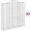 vidaXL Kosze gabionowe, 2 szt, 200x50x200/220cm, galwanizowane żelazo