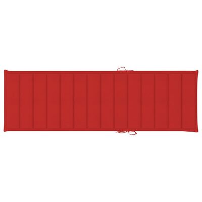vidaXL Podwójny leżak z czerwonymi poduszkami, impregnowana sosna