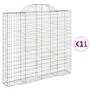 vidaXL Kosze gabionowe, 11 szt, 200x30x180/200cm, galwanizowane żelazo