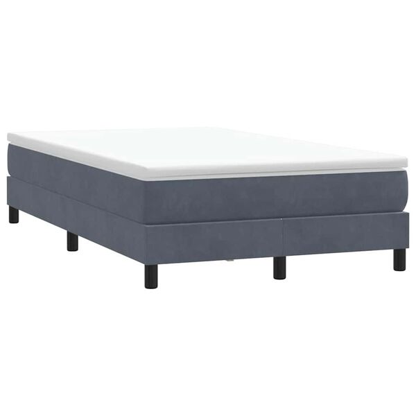 vidaXL Łóżko typu Box Spring bez materaca Ciemnoszary 120x220 cm