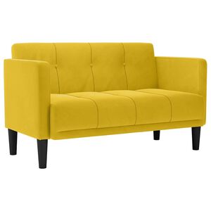 vidaXL Sofa dwuosobowa ż&oacute;łta 111 cm aksamitna