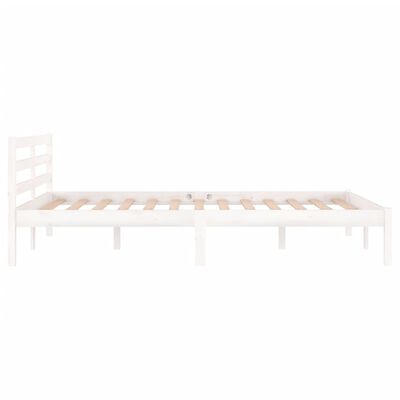 vidaXL Rama łóżka, lite drewno sosnowe, 120x200 cm, białe