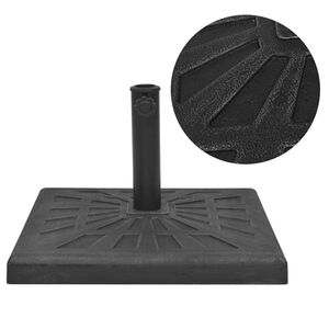 vidaXL Podstawa do parasola, kwadratowa, czarna, 12 kg, żywica