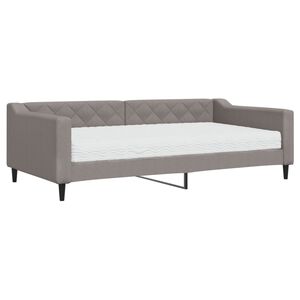 vidaXL Sofa z materacem do spania, kolor taupe, 100x200 cm, tkanina