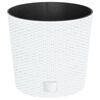 vidaXL Donica z pojemnikiem wewnętrznym, biała, 15/15,3 L, rattan PP