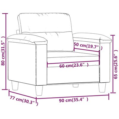 vidaXL Fotel, jasnoszary, 60 cm, obity mikrofibrą