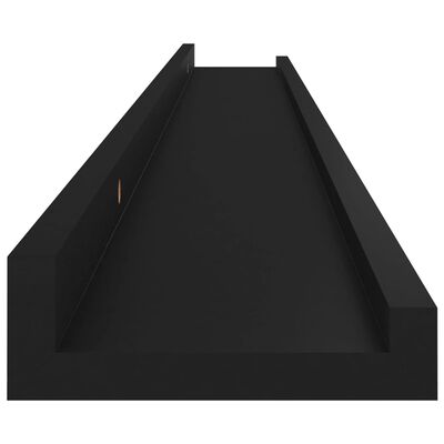 vidaXL Półki ścienne, 4 szt., czarne, 100x9x3 cm