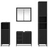 vidaXL Zestaw mebli łazienkowych z szufladą z p&oacute;łką 4 pcs Czarny Dąb